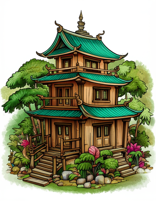 🌴🏠 Bali Lächelt – Das Malbuch mit 50 witzigen und wundervollen Häusern 🎨😄