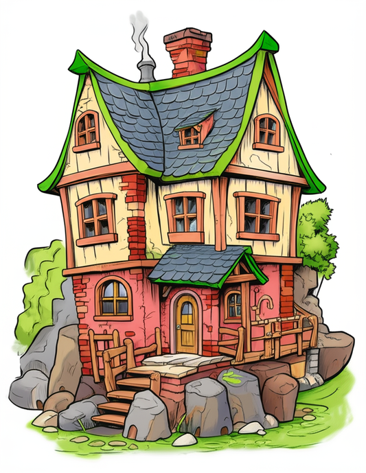 ❄️🏠 „Island zum Schmunzeln“ – Malbuch mit 50 lustigen Island-Häusern für Kinder & Erwachsene 🎨🔥