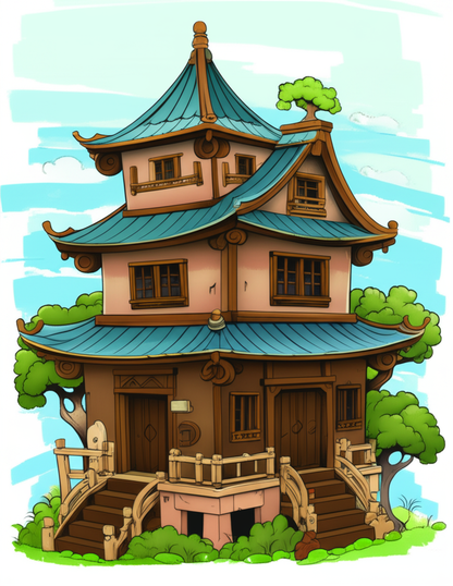 🎎🏯 „Kawaii & Kreativ – Malbuch mit 50 witzigen Japan-Häusern für Kinder & Erwachsene“ 🎨🍣