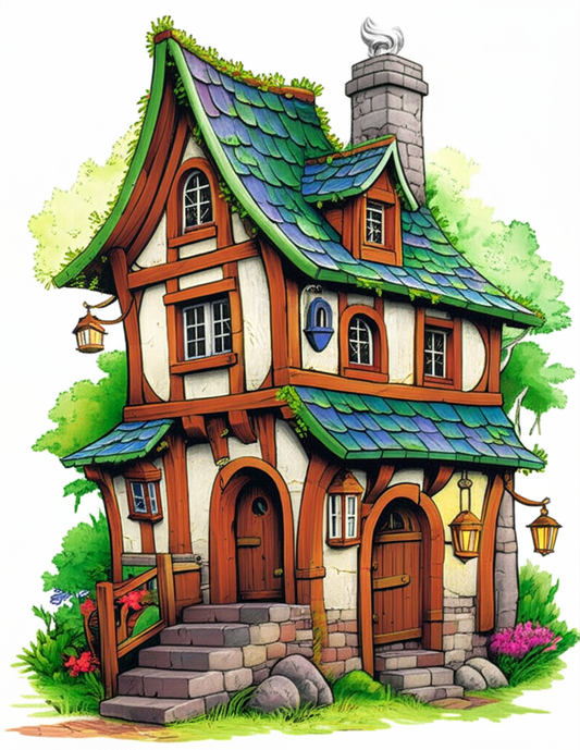 🏰🐉 „Mittelalter mal anders – Malbuch mit 50 witzigen Mittelalter-Häusern für Kinder & Erwachsene“ 🎨⚔️
