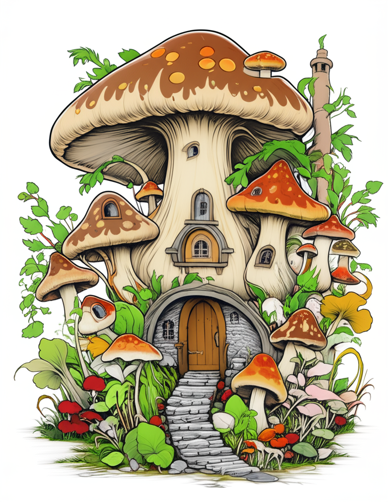 🍄🧚‍♀️ „Pilzträume – Das Malbuch mit 50 zauberhaften Mushroom Fairy Houses“ 🎨✨