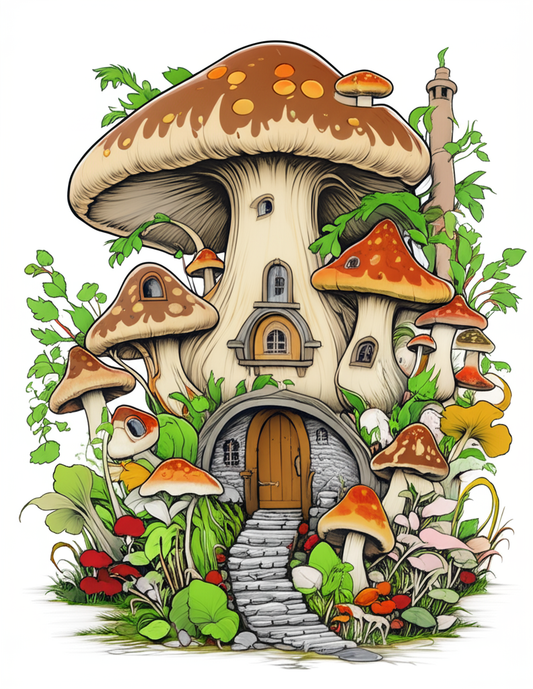 🍄🧚‍♀️ „Pilzträume – Das Malbuch mit 50 zauberhaften Mushroom Fairy Houses“ 🎨✨
