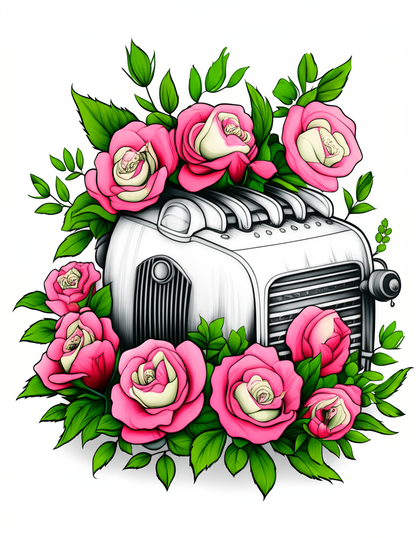 🌸📜 „Blütenpracht im Retro-Stil – Das Malbuch mit 50 eleganten Vintage Flower Motiven“ 🎨🌿